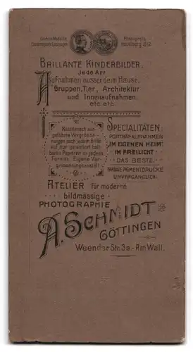 Fotografie A. Schmidt, Göttingen, Portrait junger Herr im Anzug mit Krawatte
