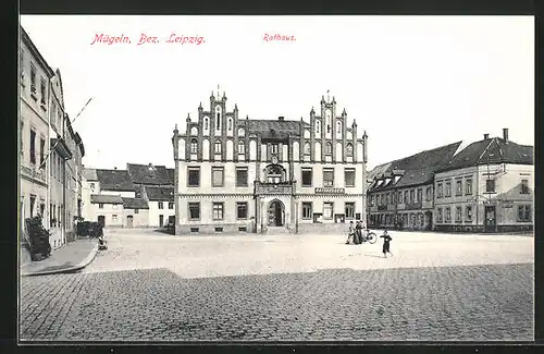 AK Mügeln, Rathaus im Sonnenschein