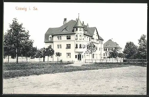 AK Coswig i. Sa., Cafe und Conditorei Röder