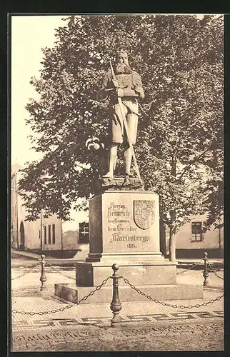 AK Marienberg i. Sa., Denkmal Heinrichs des Frommen der Gründer Marienbergs