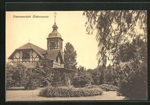 AK Bad Liebenwerda, Ortspartie mit Kirche