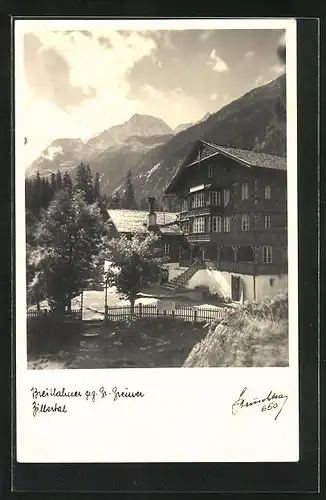 AK Ginzling /Zillertal, Gasthaus Breitlahner geg. Gr. Greiner