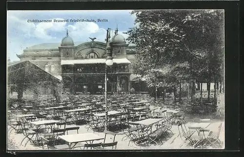 AK Berlin-Friedrichshain, Gasthaus und Etablissement der Brauerei Friedrichshain