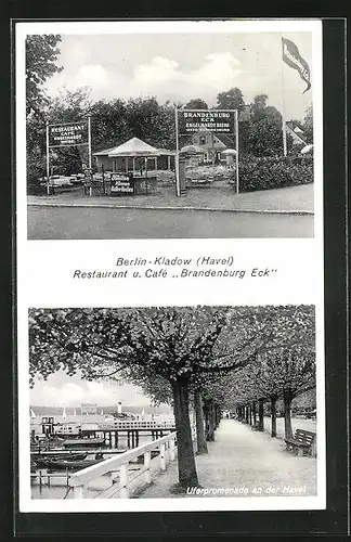 AK Berlin-Kladow, Restaurant und Cafe Brandenburg Eck an der Havel, Imchen Allee