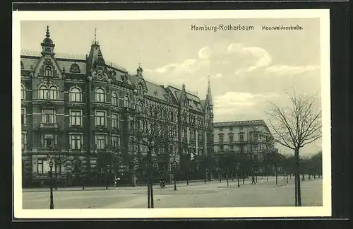 AK Hamburg-Rotherbaum, Wohnhäuser in der Moorweidenstrasse