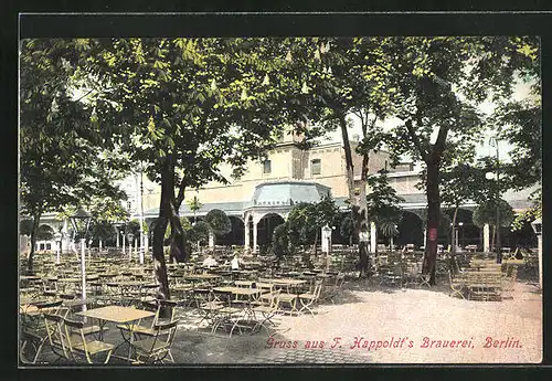 AK Berlin-Kreuzberg, Gaststätte F. Happoldt`s Brauerei, Gartenpartie