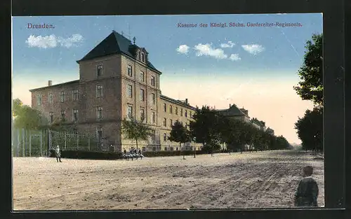 AK Dresden-Neustadt, Kaserne des Königl. Sächs. Gardereiter-Regiments