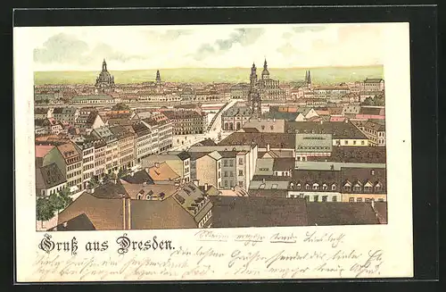 Lithographie Dresden-Neustadt, Totalansicht