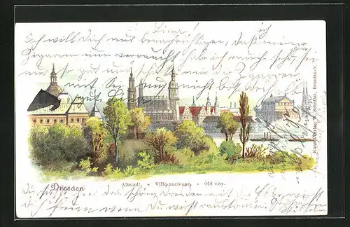 Lithographie Dresden, Stadtansicht