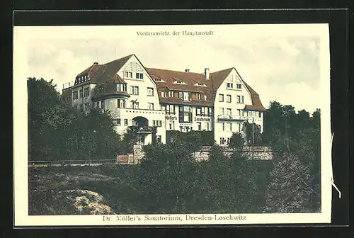 AK Dresden-Loschwitz, Vorderansicht von Dr. Möller`s Sanatorium