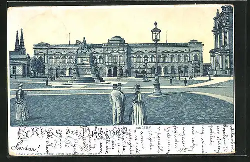 Lithographie Dresden, Museum mit Denkmal