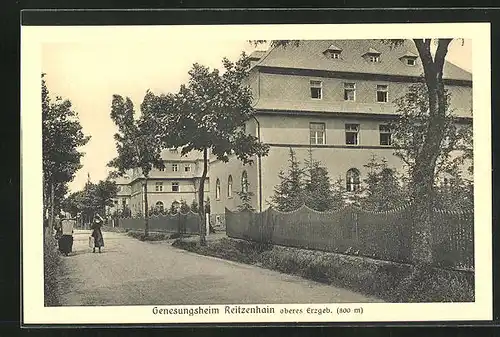 AK Reitzenhain /Erzgeb., Strassenpartie am Genesungsheim