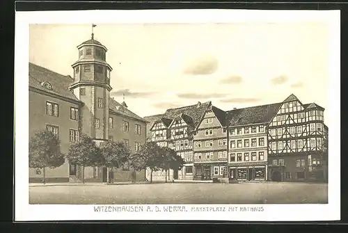 AK Witzenhausen /Werra, Marktplatz mit Rathaus