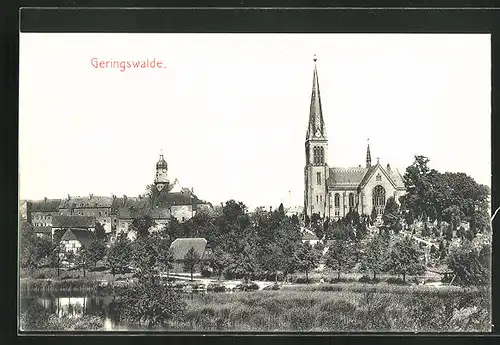 AK Geringswalde, Teilansicht mit Kirche