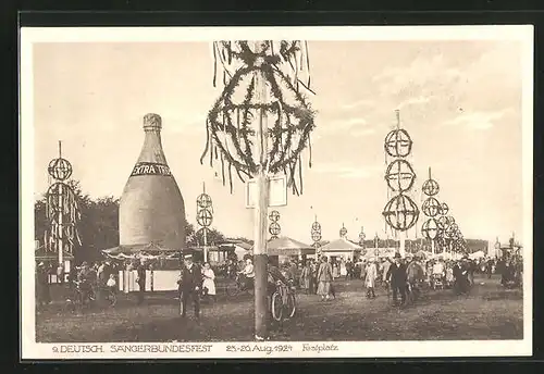 AK 9. Deutsches Sängerbundesfest Hannover 1924, Festplatz