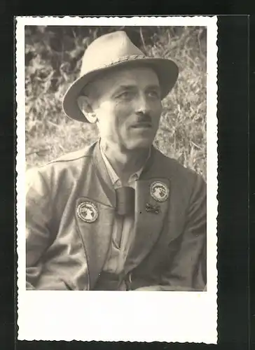 Foto-AK Portrait eines Jägers