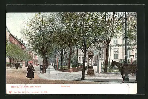 AK Hamburg-Harvestehude, Wettersäule im Mittelweg