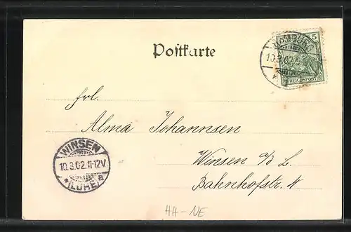AK Hamburg-Neustadt, Hotel zum Kronprinzen am Jungfernstieg von Hugo Hoffmeister