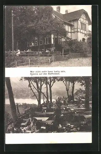 AK Dresden-Niederpoyritz, Restaurant Staffelstein mit Terrasse