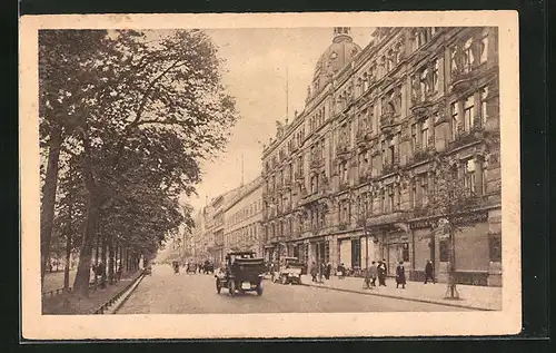 AK Berlin, Unter den Linden mit Hotel Bristol