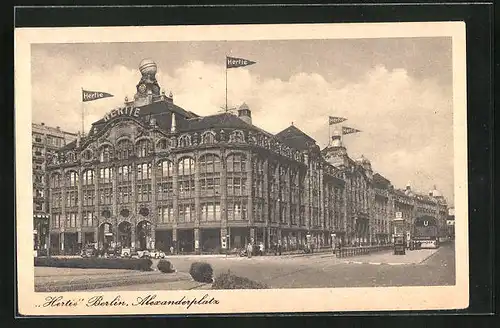AK Berlin, Alexanderplatz, Kaufhaus Herti am U-Bahnhof Alexanderplatz