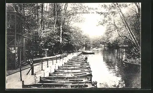 AK Berlin-Tiergarten, Bootstation im Tiergarten