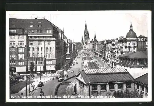 AK Berlin-Schöneberg, Tauentzienstrasse mit Blick zur Kaiser Wilhelm Gedächtniskirche