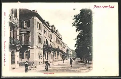 AK Franzensbad, Strassenpartie in der Morgenzeile