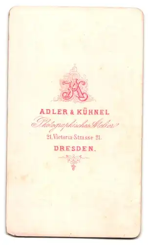 Fotografie Adler & Kühnel, Dresden, Victoria-Strasse 21, Portrait bürgerlicher Herr mit Backenbart