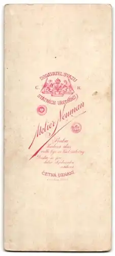Fotografie Atelier Neuman, Prag - Prague, junge brünette Dame im gepunkteten Kleid