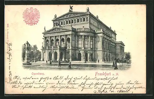 Relief-AK Frankfurt a. M., Opernhaus