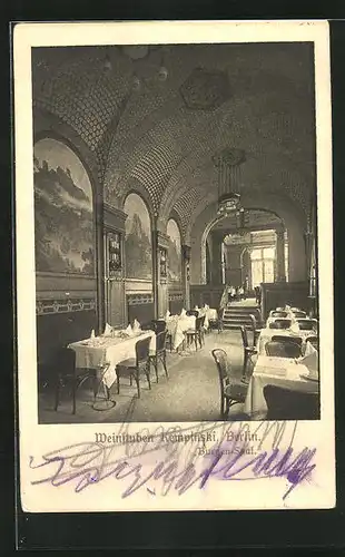 AK Berlin, Restaurant Kempinski, Innenansicht vom Burgen-Saal