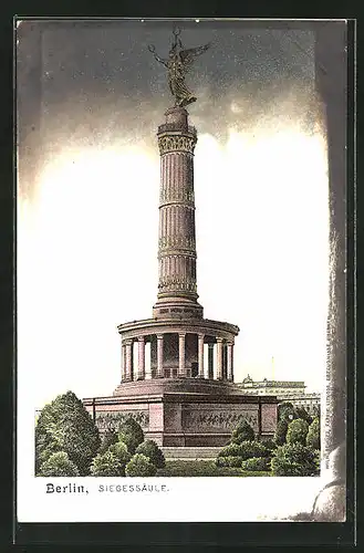 Lithographie Berlin-Tiergarten, Siegessäule