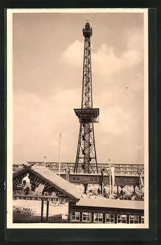 AK Berlin-Charlottenburg, Funkturm mit Restaurant