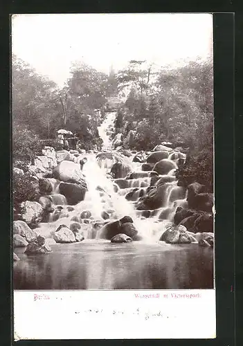 AK Berlin-Kreuzberg, Wasserfall im Victoriapark