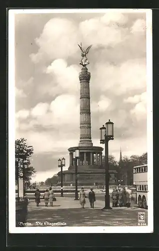 AK Berlin, Die Siegessäule mit Soldaten