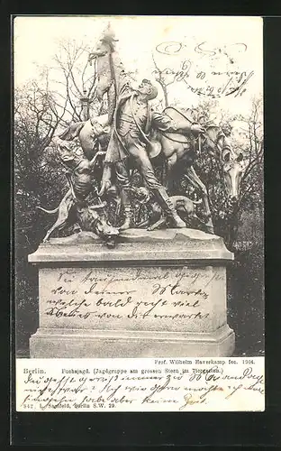 AK Berlin-Tiergarten, Fuchsjagd, Jagdgruppe am grossen Stern im Tiergarten