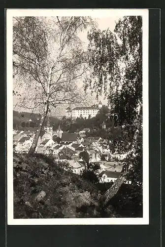 AK Vimperk, Blick auf die Stadt im Böhmerwald