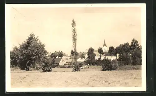 AK Sedlec u Sedlcan, Dorf im Sonnenschein