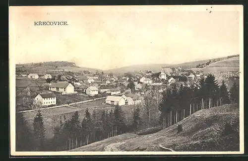 AK Krecovice, Blick auf das Dorf