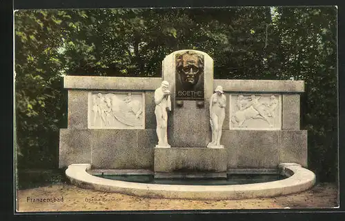 AK Franzensbad, Goethe Brunnen