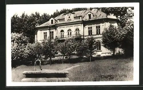 AK Lázne Kynzvart, Schloss vom Garten betrachtet
