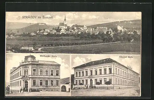 AK Strazozov, Panorama, Mestanska skola, Obecna skola