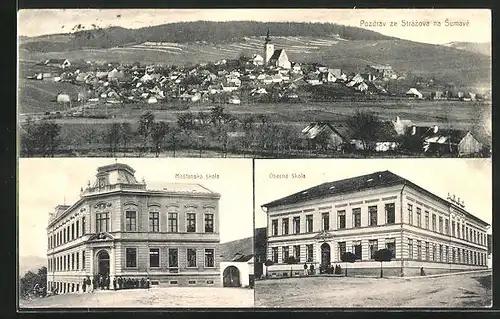 AK Strazozov na Sumave, Panorama, Mestanska skola, Obecna skola