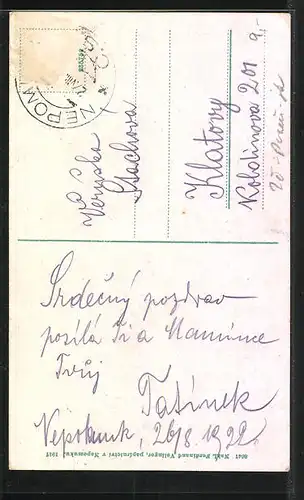 AK Nepomuk, Námesti s kostelem sv. Jana, Sv. Jakuba, Mestsky úrad