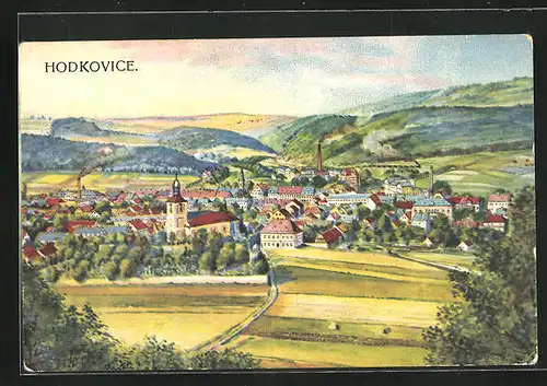 Künstler-AK Hodkovice, Panorama