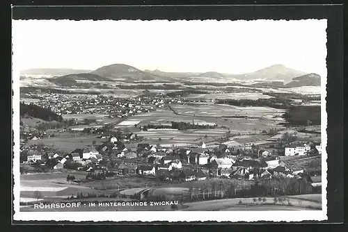 AK Röhrsdorf, Teilansicht, Im Hintergrund Zwickau