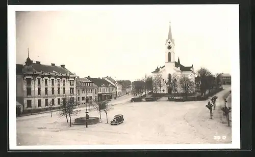 AK Mühlhausen /Milevska, Namesti, Kirche am Marktplatz