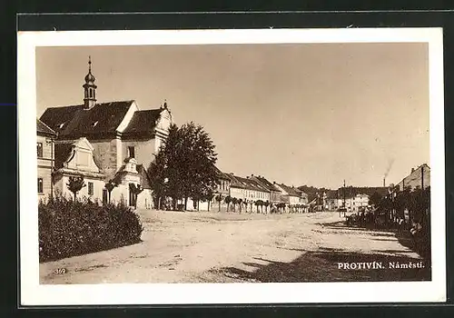 AK Protivin, Namesti, Kirche am Hauptplatz