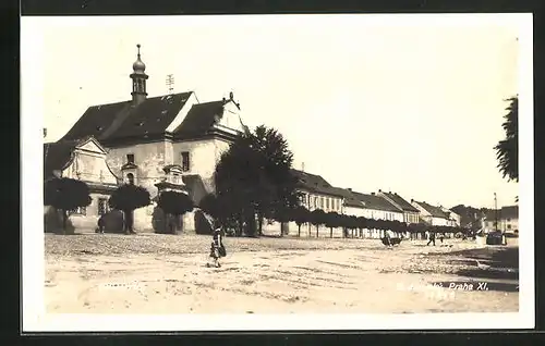 AK Protivin, Namesti, Kirche am Hauptplatz